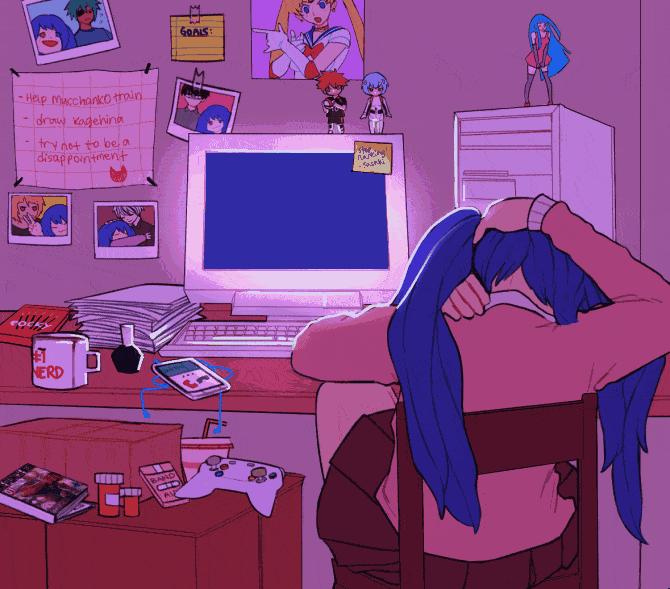 Blue-haired girl